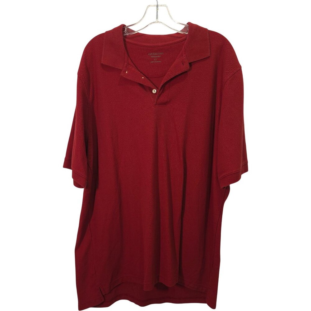 Croft & Barrow Men's Red Polo Shirt XLT Performance Cotton Blend
